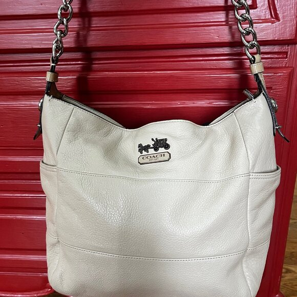Coach Madison Tribeca Pebbled Leather shoulder bag - Picture 1 of 8